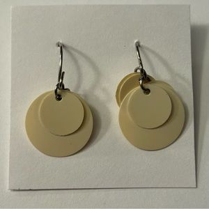 CLAIRE’S Off White Bling Circle Dangle Fashion Earrings
